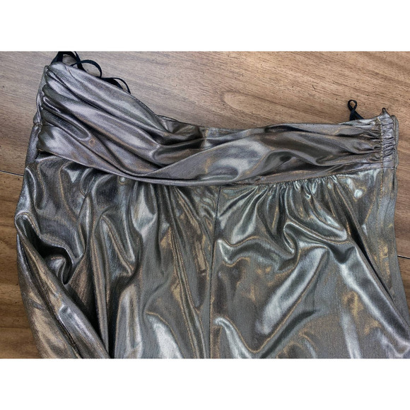 Vintage PG Collections Ginger Bort Silver Llamé High Waist Pants Size 10 MINT - Picture 3 of 10